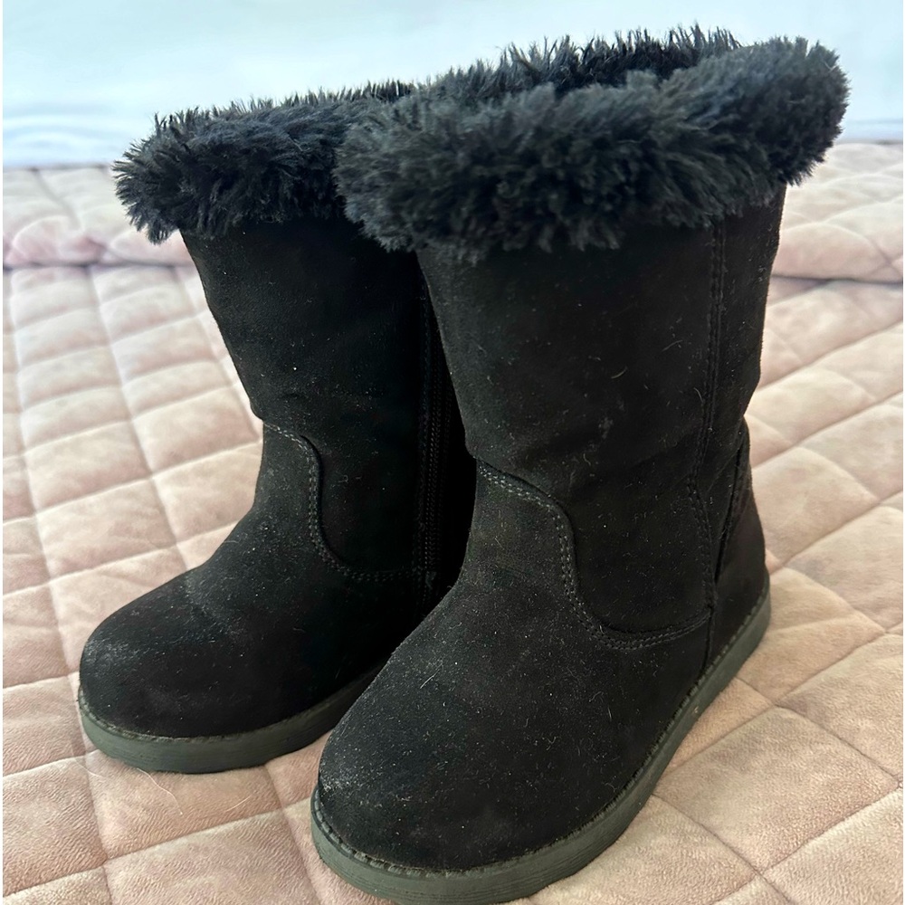 Cat & Jack, fur lined, black boots, toddler size 8